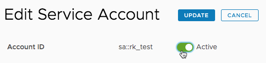 deactivate or activate a service account