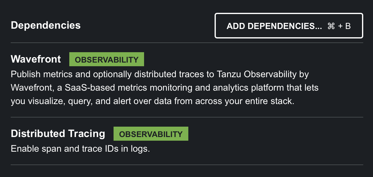 Distributed Tracing dependency