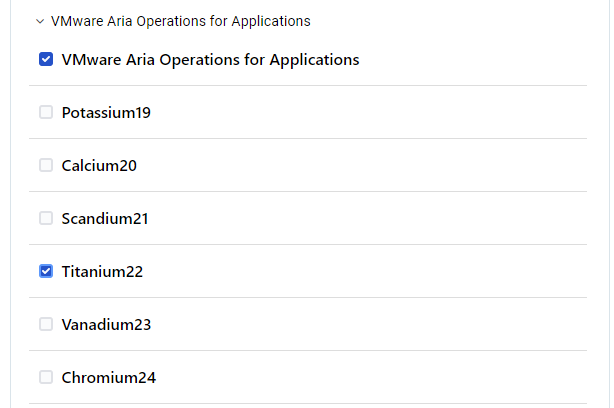 Components selection for subscription on the VMware Cloud Services Status Page.