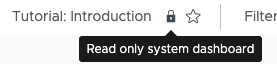 lock icon next to tutorial dashboard