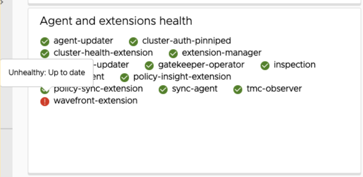 wavefront-extension icon shows Unhealthy