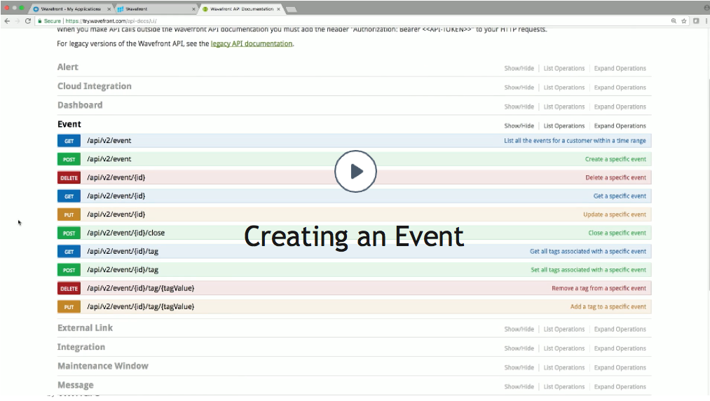 creating events